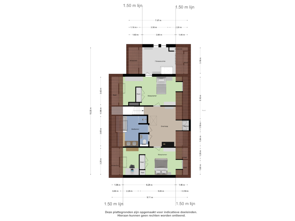 Bekijk plattegrond van Eerste Verdieping van Oude Domburgseweg 6