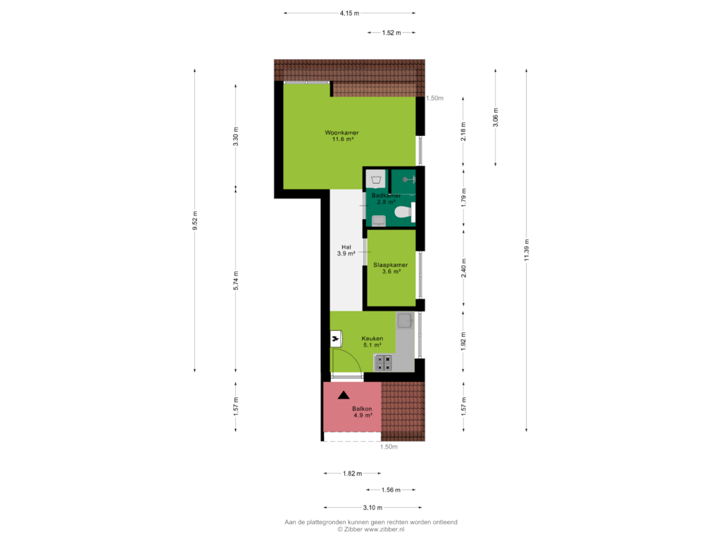 Bekijk plattegrond van 2e Verdieping van Maandereind 25-D