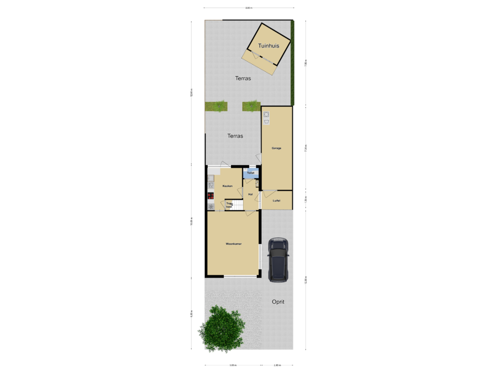 Bekijk plattegrond van Perceel overzicht van Gandhistraat 3