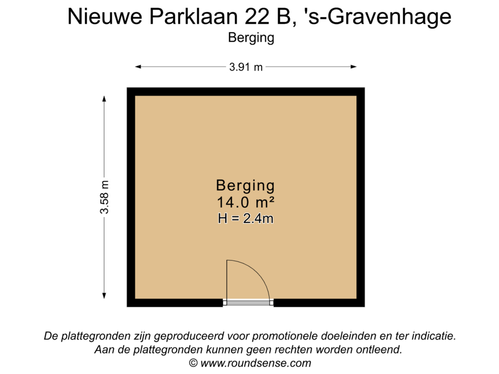 Bekijk plattegrond van Berging van Nieuwe Parklaan 22-B