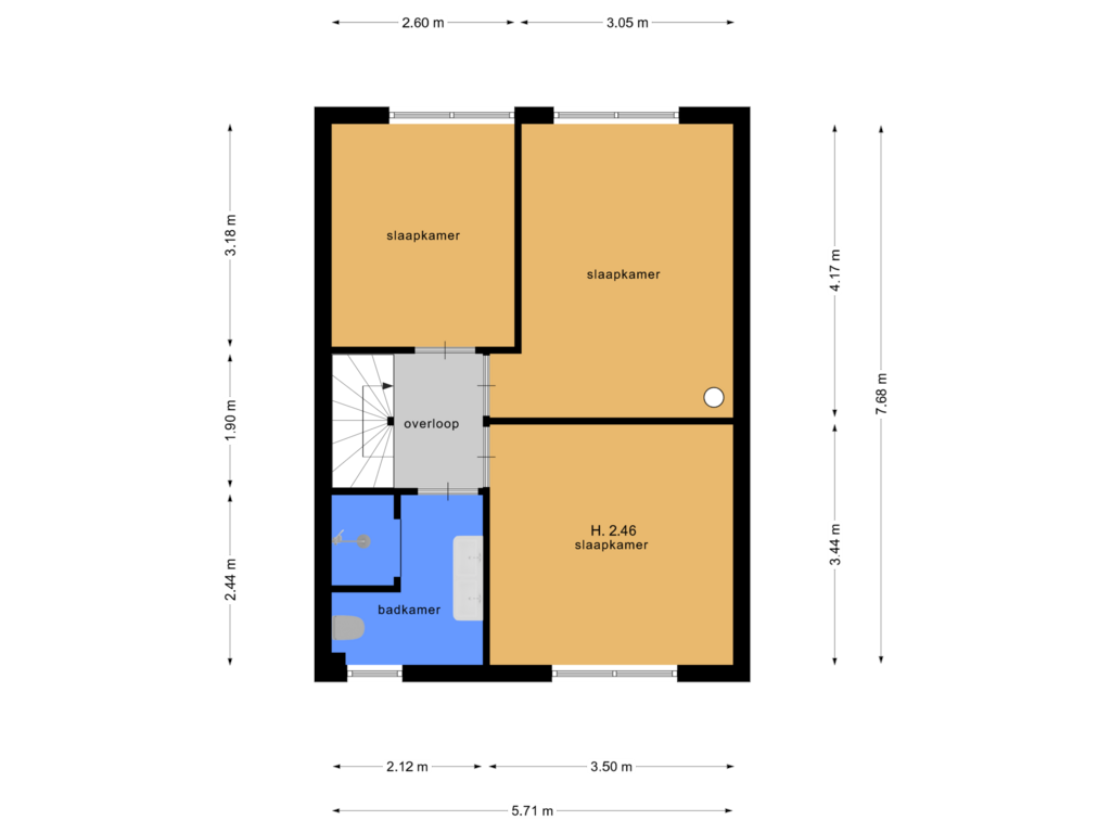 View floorplan of 1ste verdieping of Goudhaver 11