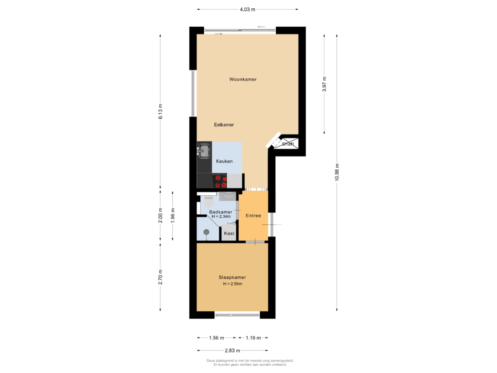 Bekijk plattegrond van Begane grond van Constantijnstraat 1