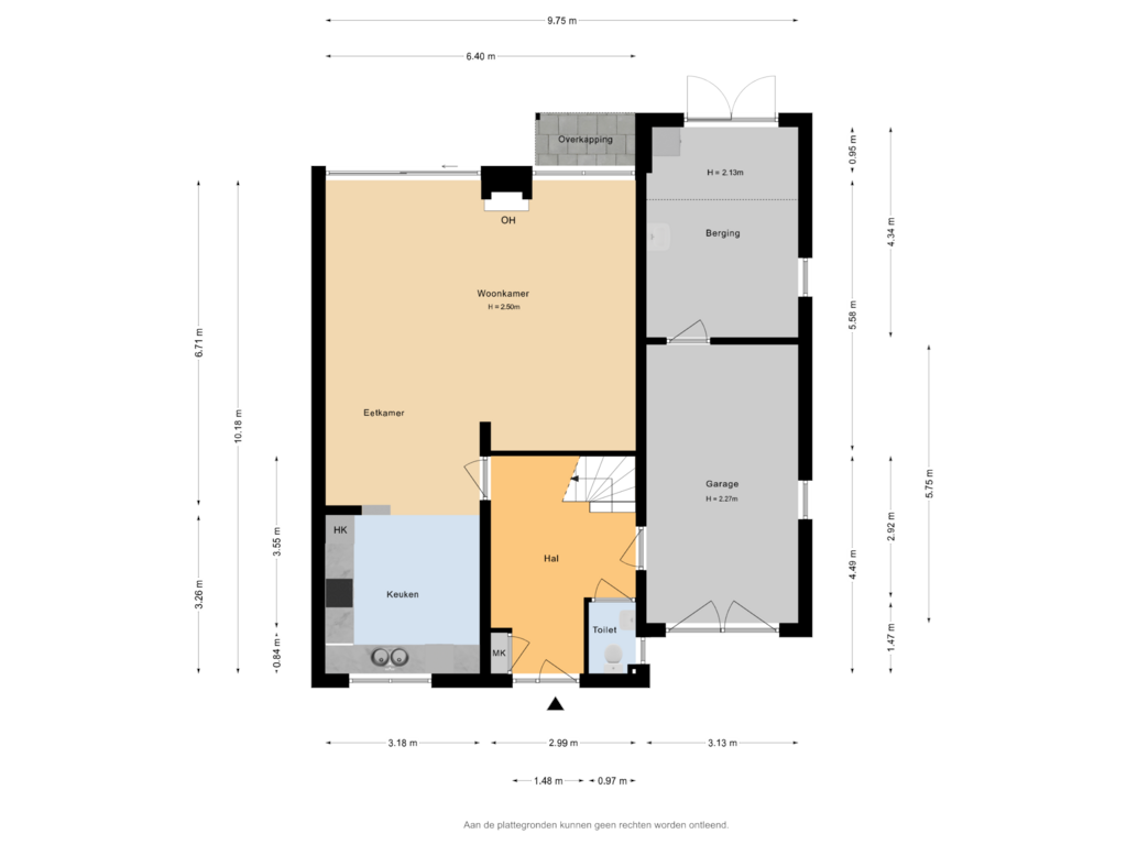 View floorplan of Begane grond of Zuideinde 174