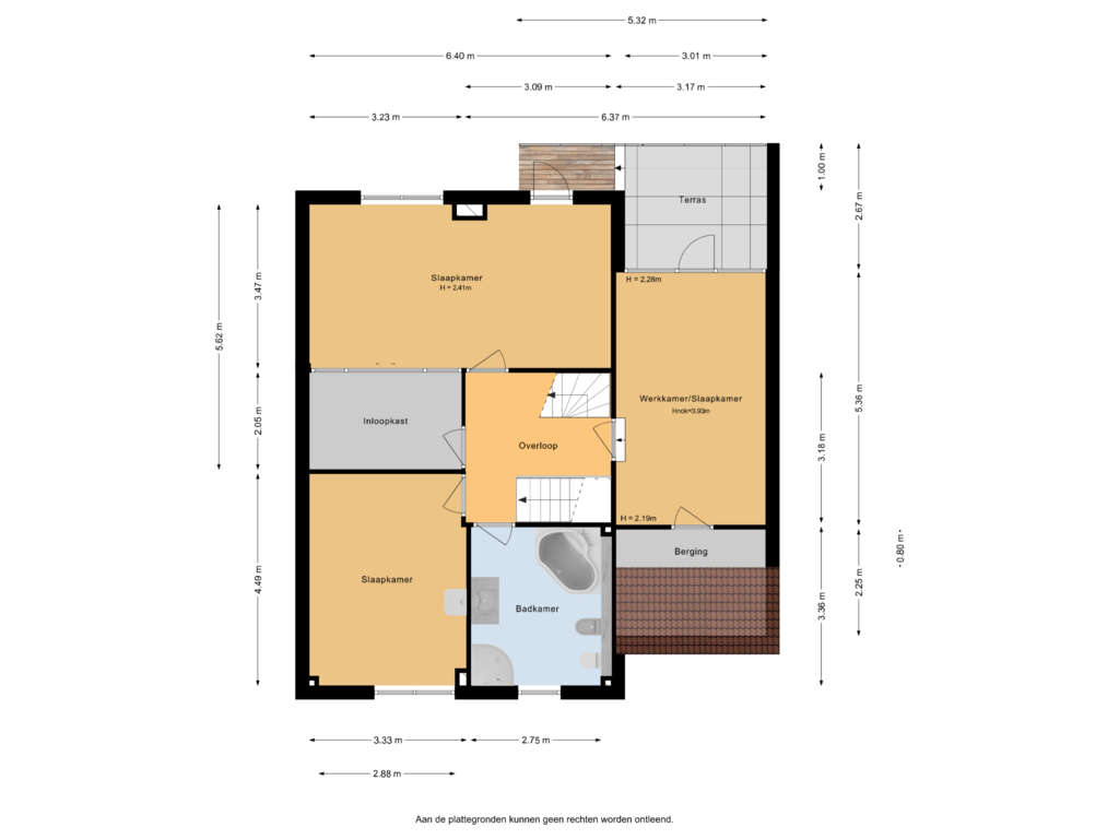 View floorplan of 1e Verdieping of Zuideinde 174