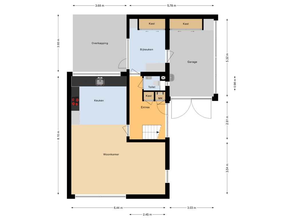 View floorplan of Begane grond of Dopheidelaan 7