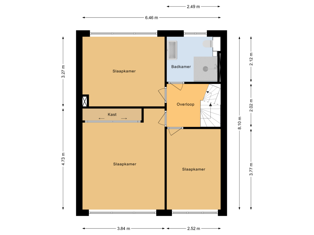 View floorplan of Eerste verdieping of Dopheidelaan 7