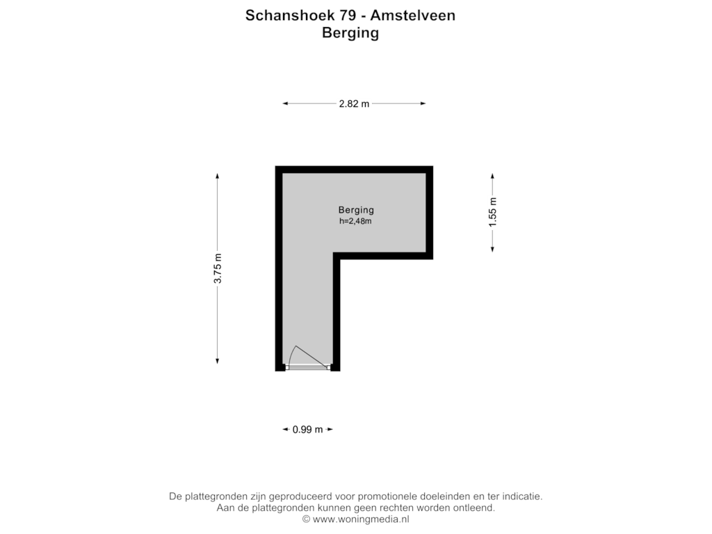 Bekijk plattegrond van Berging van Schanshoek 79