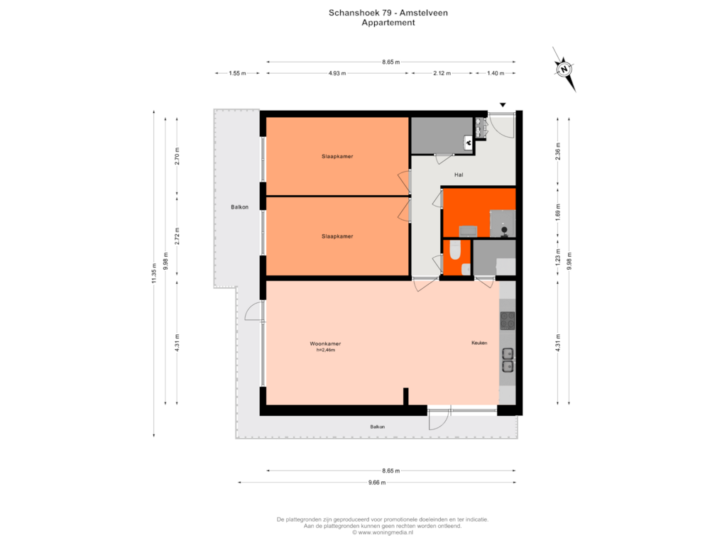 Bekijk plattegrond van Appartement van Schanshoek 79