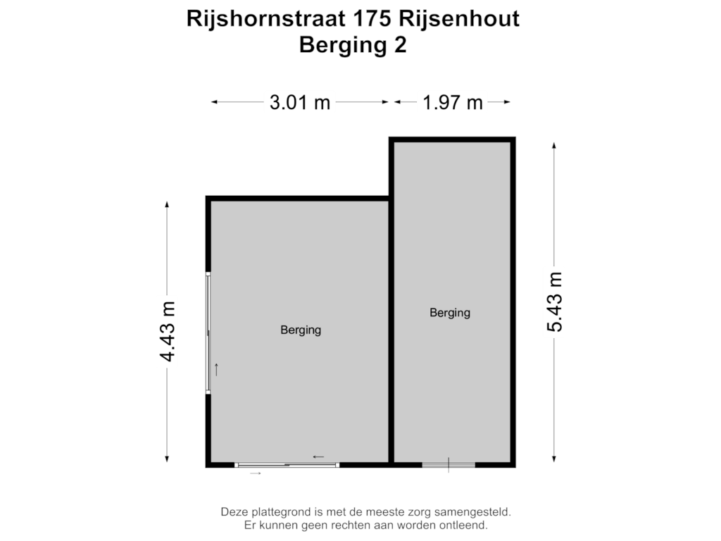 Bekijk plattegrond van Berging  2 van Rijshornstraat 175