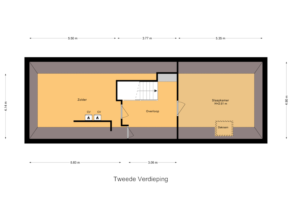 Bekijk plattegrond van Tweede Verdieping van Wichmondseweg 20