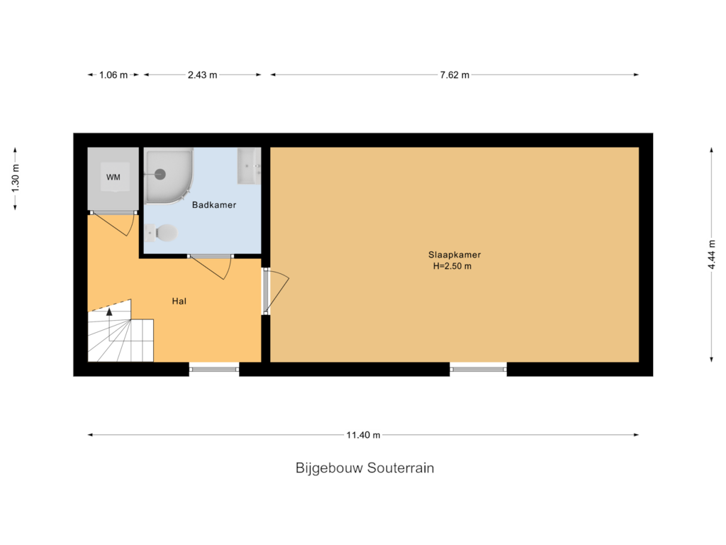 Bekijk plattegrond van Bijgebouw Souterrain van Wichmondseweg 20