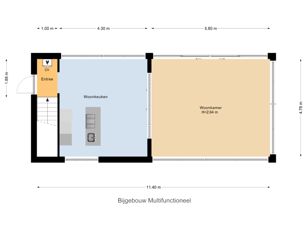 Bekijk plattegrond van Bijgebouw Multifunctioneel van Wichmondseweg 20