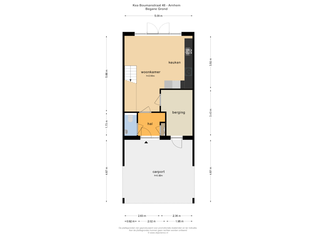 Bekijk plattegrond van BEGANE GROND van Kea Boumanstraat 48