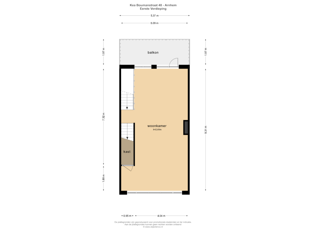 Bekijk plattegrond van EERSTE VERDIEPING van Kea Boumanstraat 48