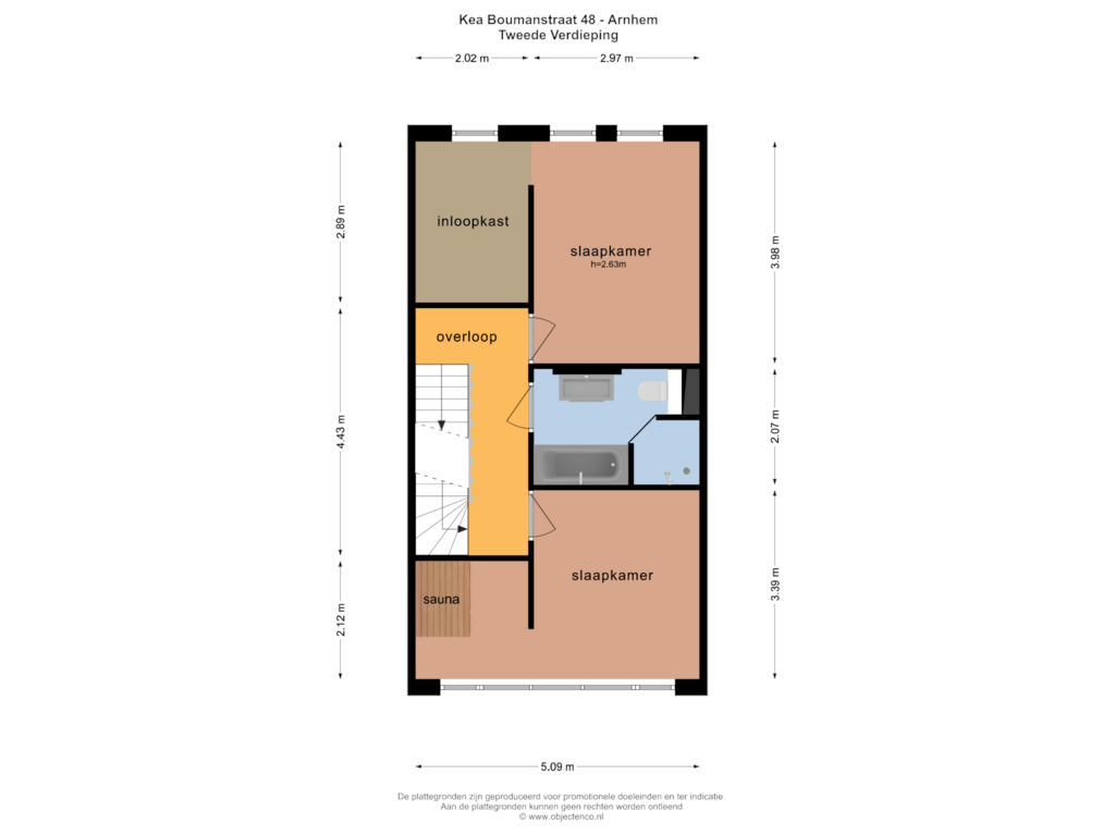 Bekijk plattegrond van TWEEDE VERDIEPING van Kea Boumanstraat 48