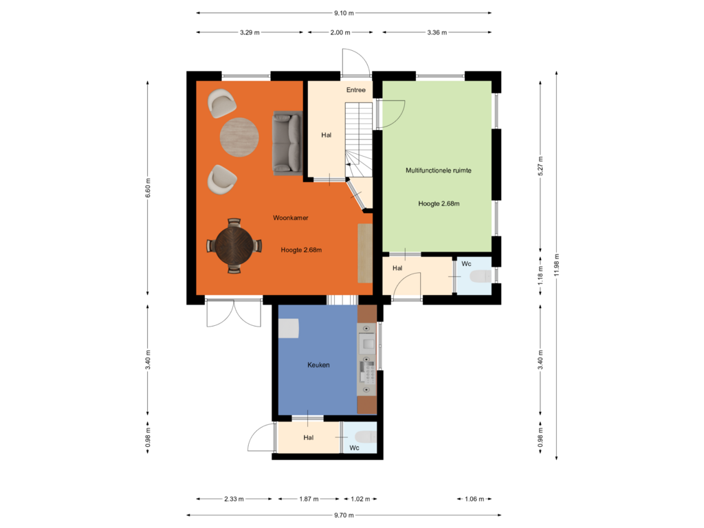 Bekijk plattegrond van Begane grond van Pastoor van Breugelstraat 132