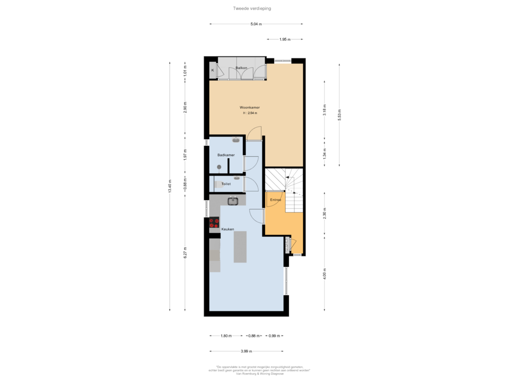 Bekijk plattegrond van Tweede verdieping van Nickeriestraat 52-2