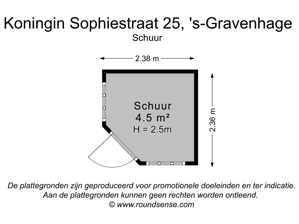 View floorplan of Schuur of Koningin Sophiestraat 25