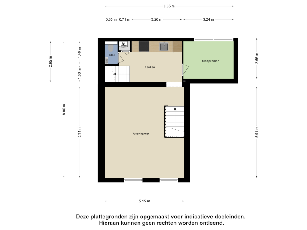 View floorplan of Eerste Verdieping of Sint-Antoniusstraat 26