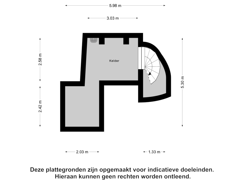 View floorplan of Kelder of Sint-Antoniusstraat 26