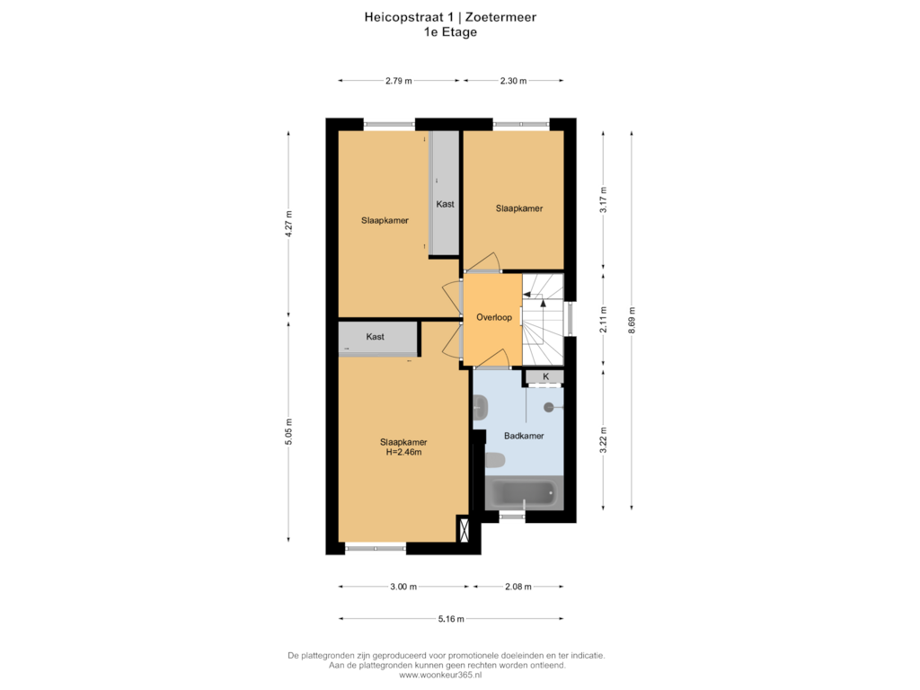 Bekijk plattegrond van 1e Etage van Heicopstraat 1