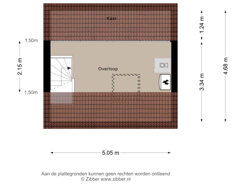 Bekijk plattegrond van Tweedw verdieping van Hortenbergh 25