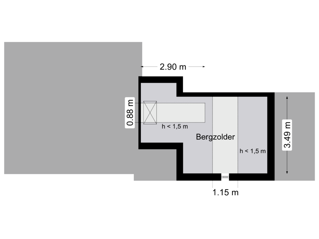 Bekijk plattegrond van Zolder van Kleine Kolonieweg 69