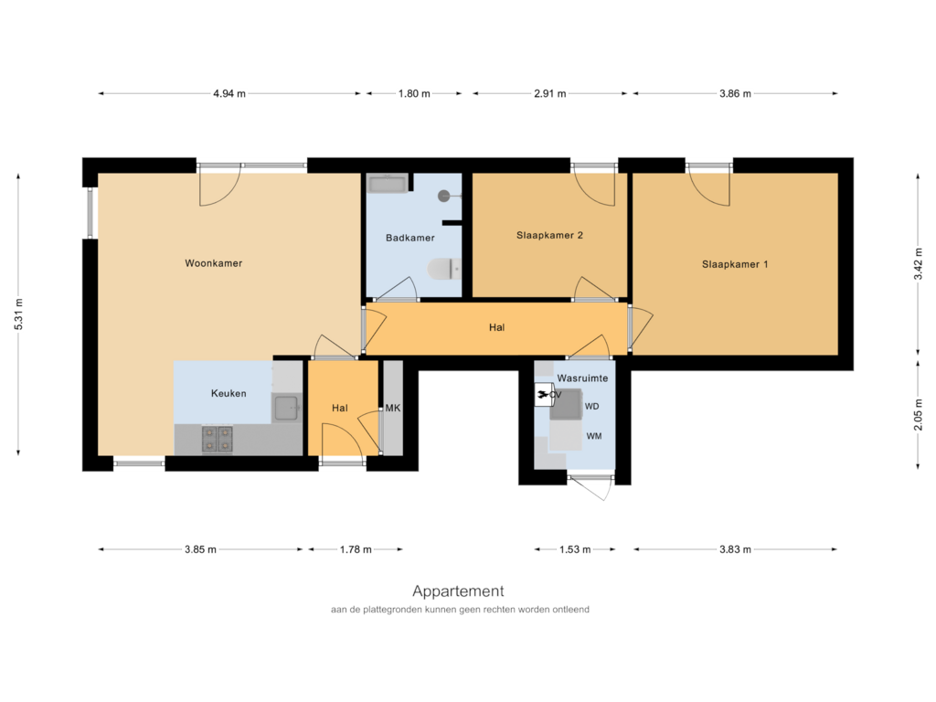 Bekijk plattegrond van Appartement van Orkaden 20