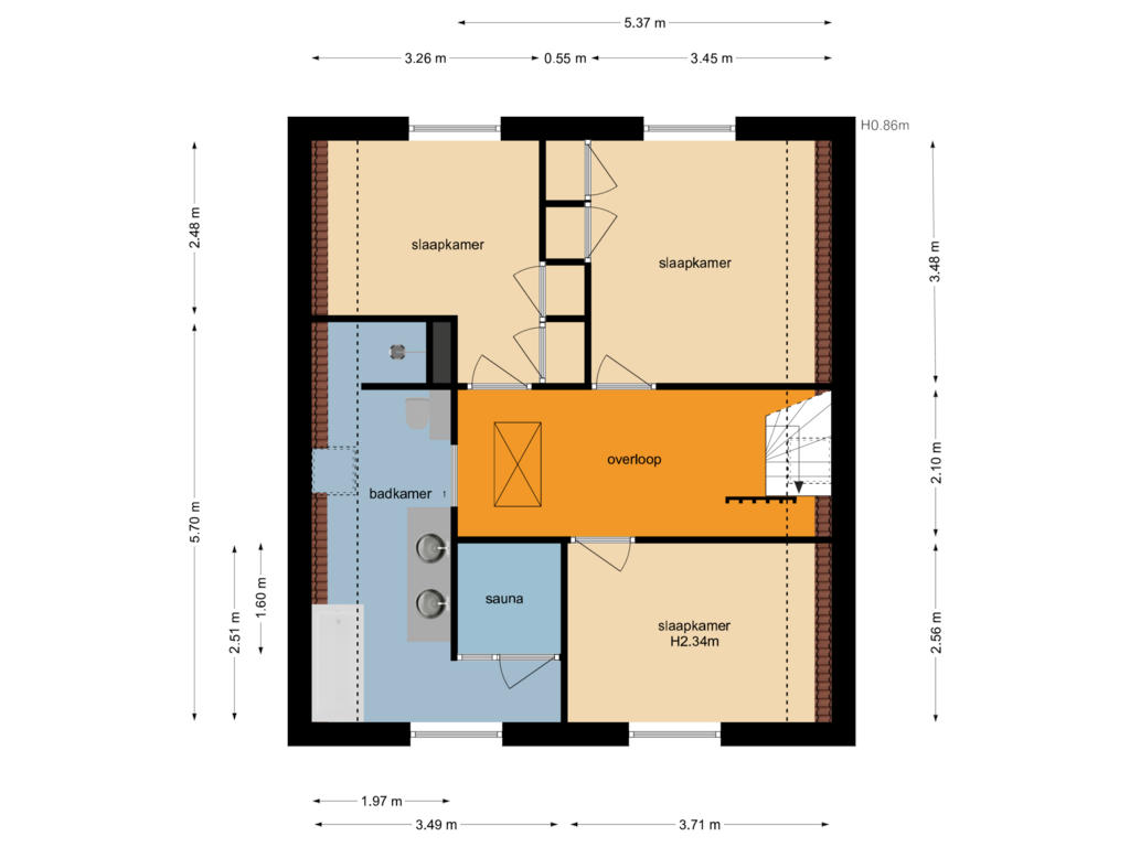 Bekijk plattegrond van Eerste verdieping van Boterdijk 4