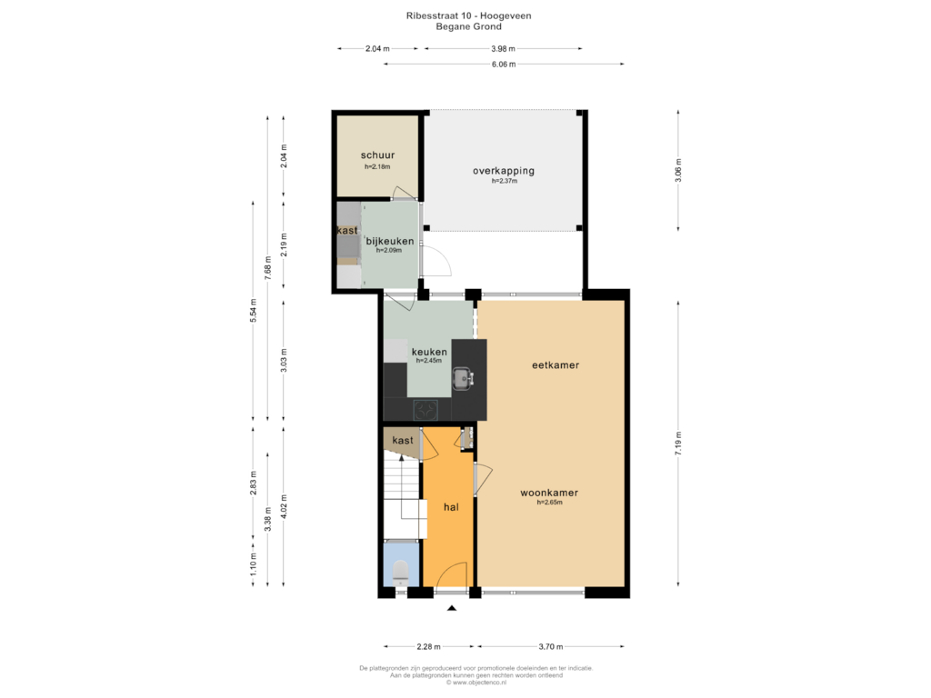 Bekijk plattegrond van Begane Grond van Ribesstraat 10