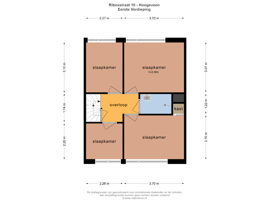 Bekijk plattegrond van Eerste Verdieping van Ribesstraat 10