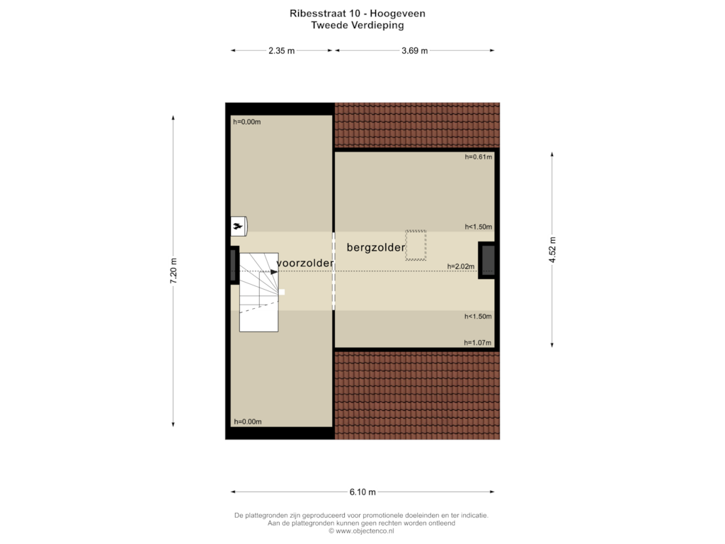 Bekijk plattegrond van Tweede Verdieping van Ribesstraat 10