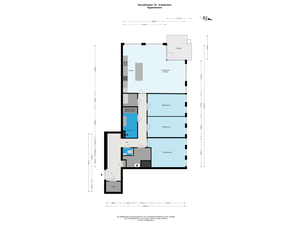 View floorplan of Appartement of Sausalitolaan 78