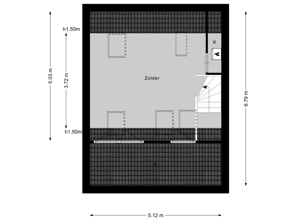 Bekijk plattegrond van 2e Verdieping van Dilleveld 59