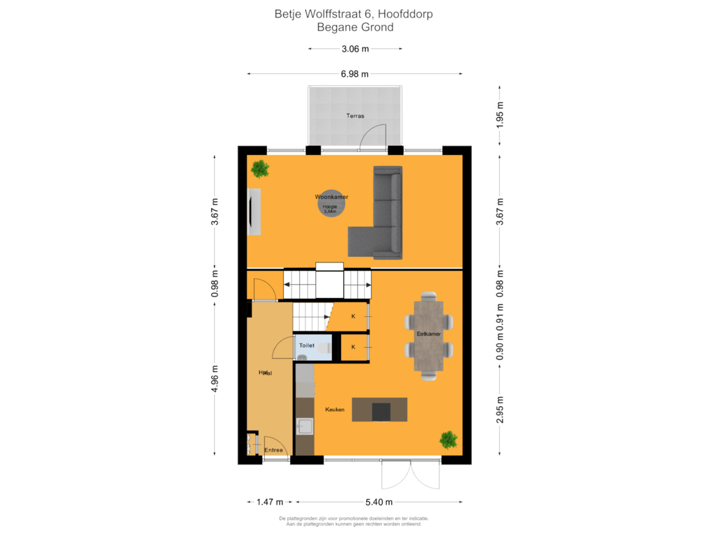 Bekijk plattegrond van Begane Grond van Betje Wolffstraat 6