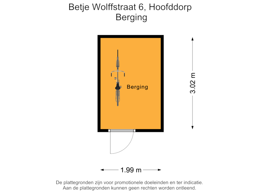 Bekijk plattegrond van Berging van Betje Wolffstraat 6