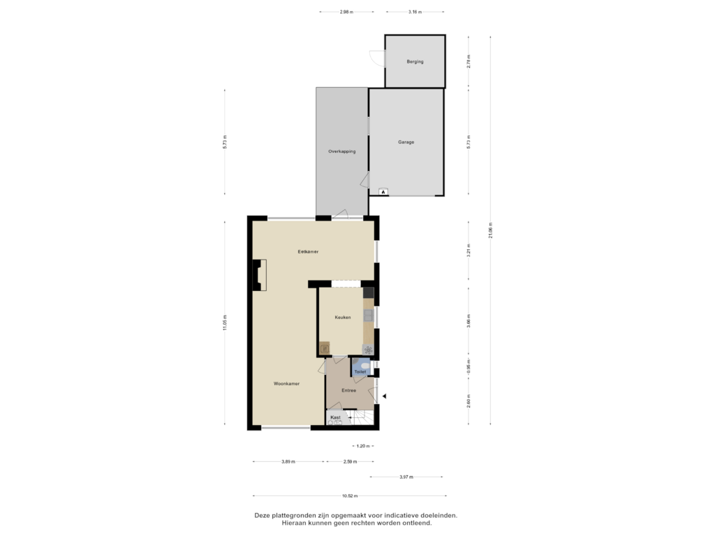 Bekijk plattegrond van Begane Grond van Donkeren Dijk 52