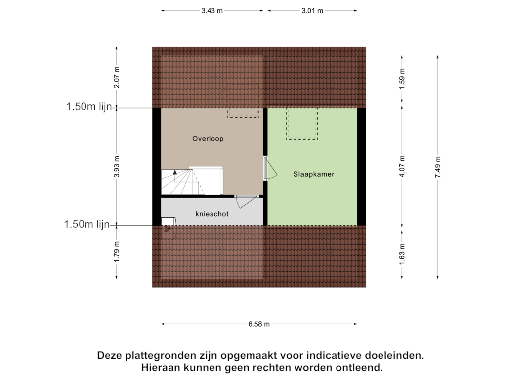 Bekijk plattegrond van Tweede Verdieping van Donkeren Dijk 52