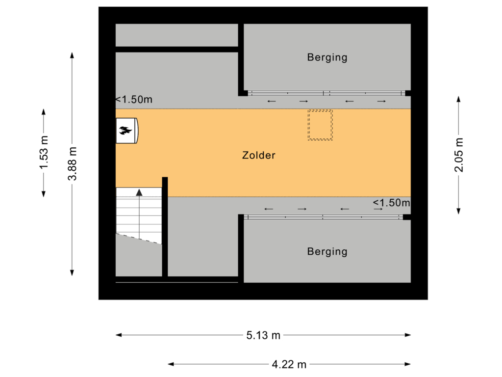 Bekijk plattegrond van Derde Verdieping van De Waring 37