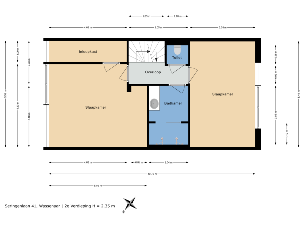 Bekijk plattegrond van 2e Verdieping van Seringenlaan 41