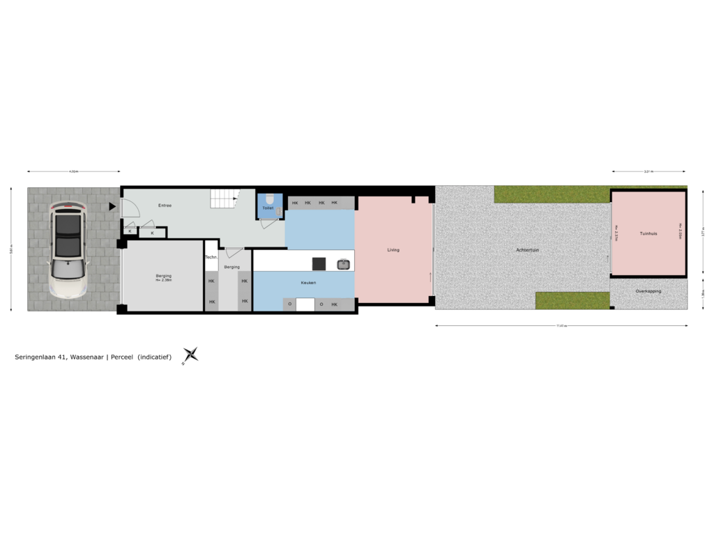 Bekijk plattegrond van Perceel  (indicatief) van Seringenlaan 41