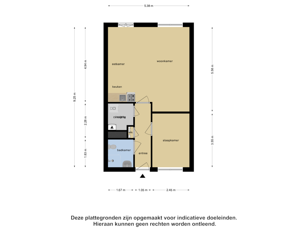 Bekijk plattegrond van Appartement van Achter de Hoven 28-A