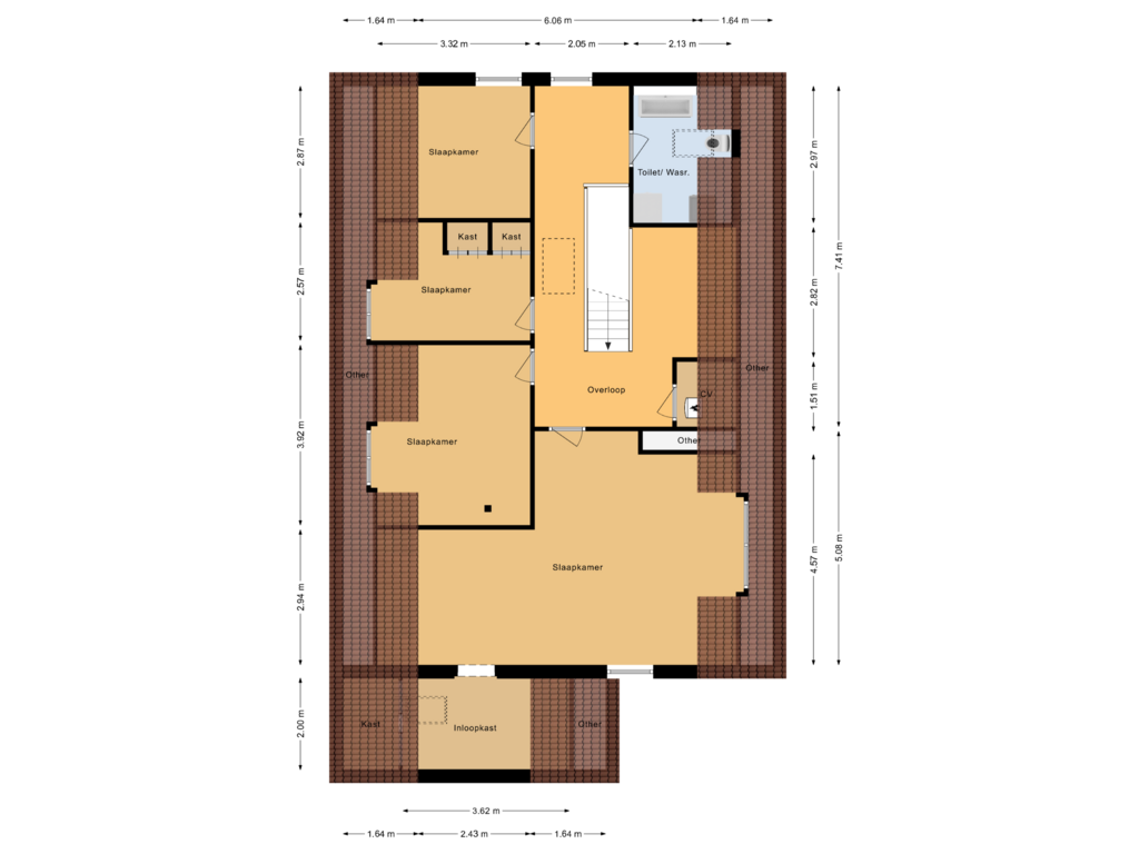 View floorplan of Eerste verdieping of Bahnhofsweg 12