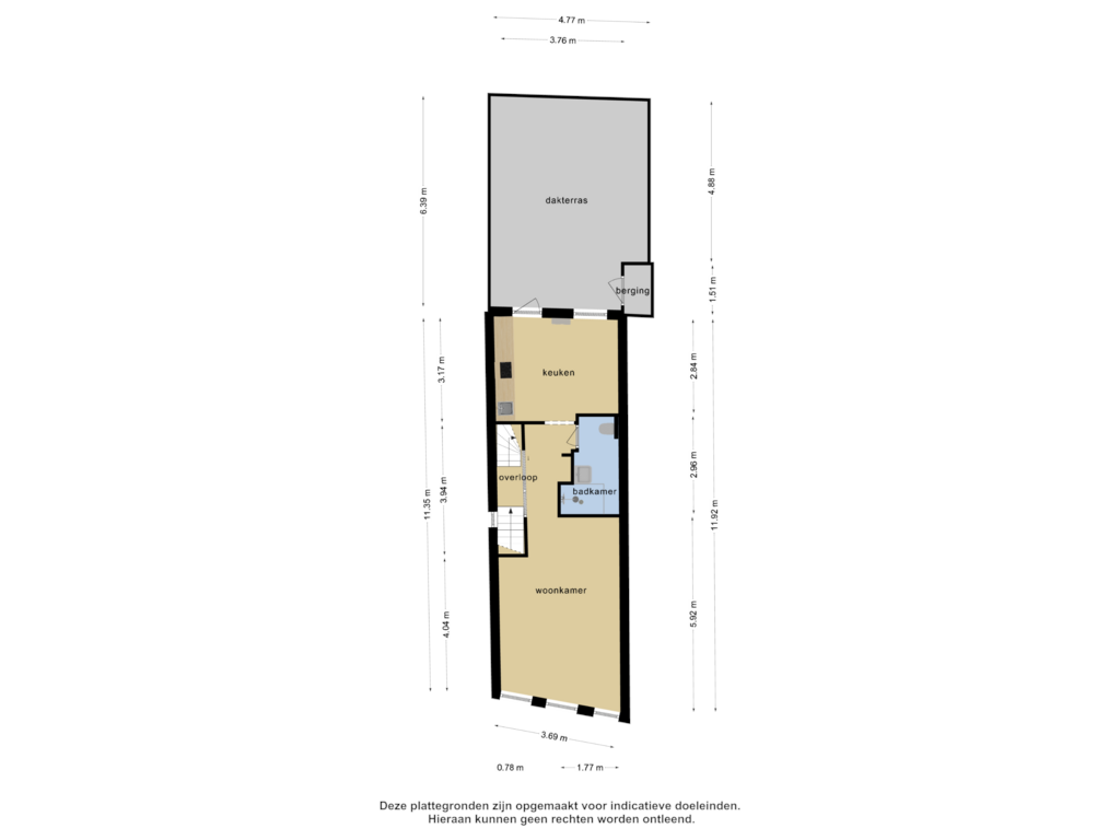 View floorplan of 1e verdieping of Grote Bredeplaats 21