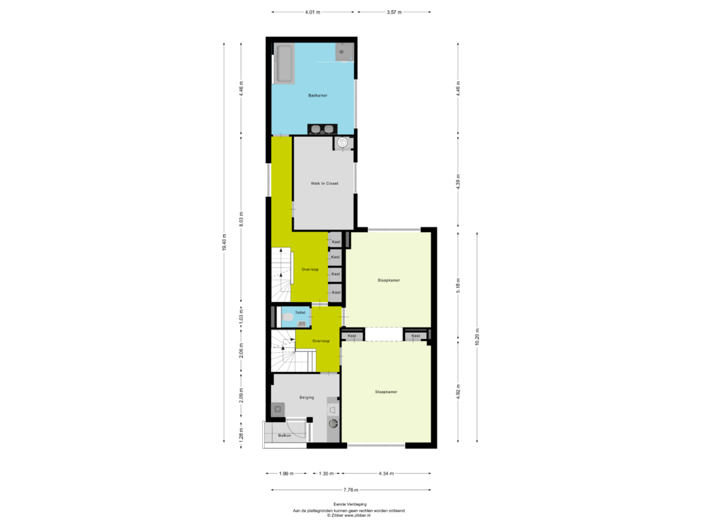 View floorplan of Eerste Verdieping of Jan de Verwerstraat 13