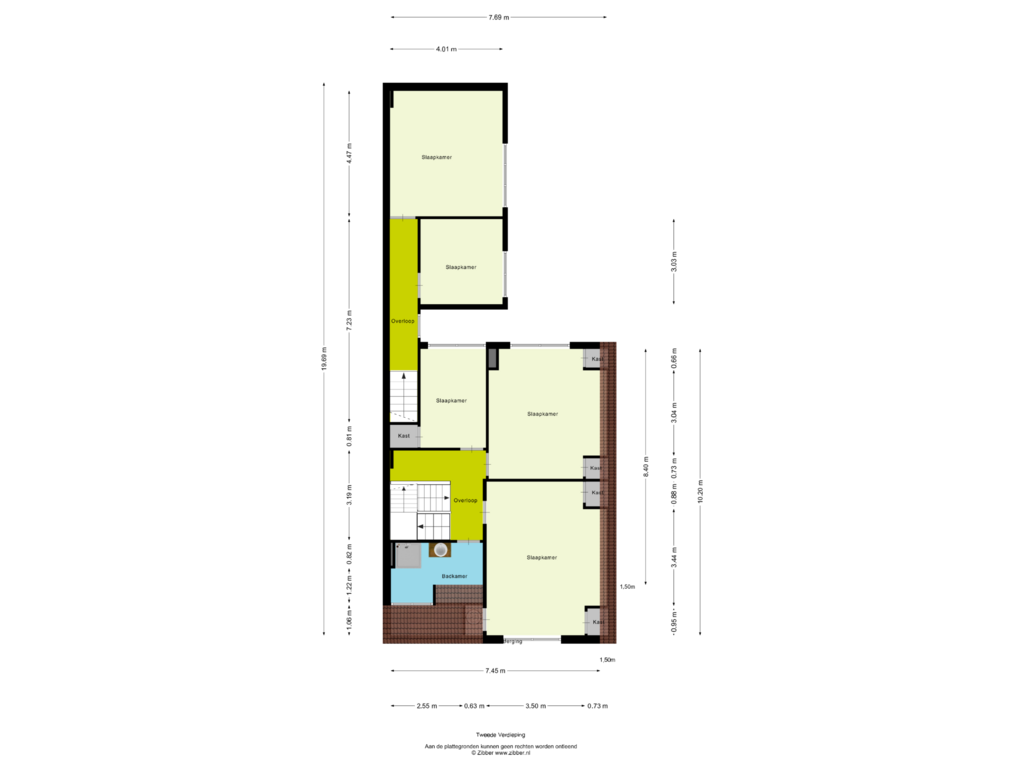 View floorplan of Tweede Verdieping of Jan de Verwerstraat 13