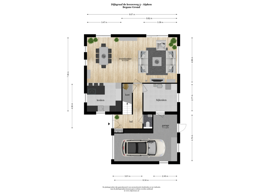 View floorplan of BEGANE GROND of Dijkgraaf de Leeuwweg 5