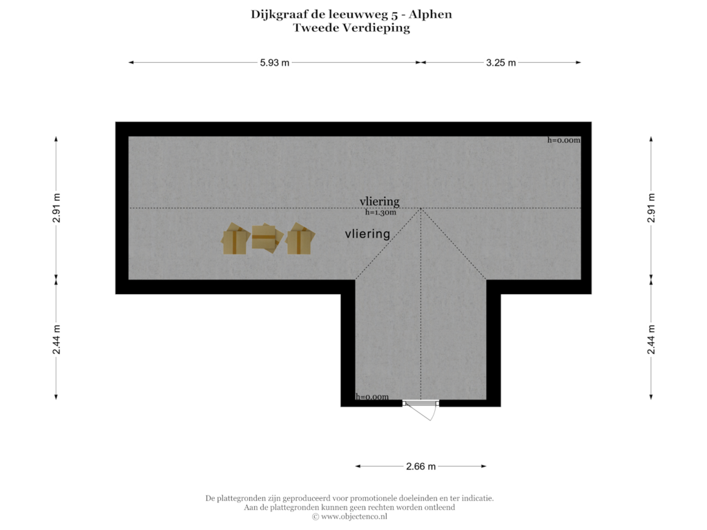 View floorplan of TWEEDE VERDIEPING of Dijkgraaf de Leeuwweg 5