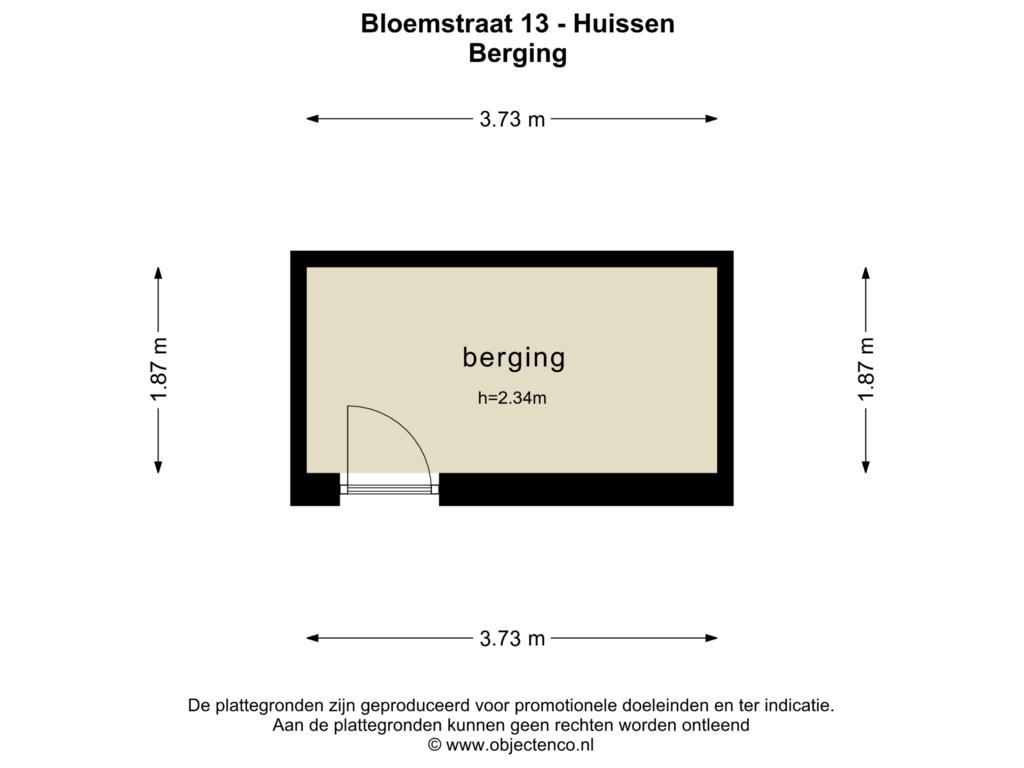 View floorplan of BERGING of Bloemstraat 13