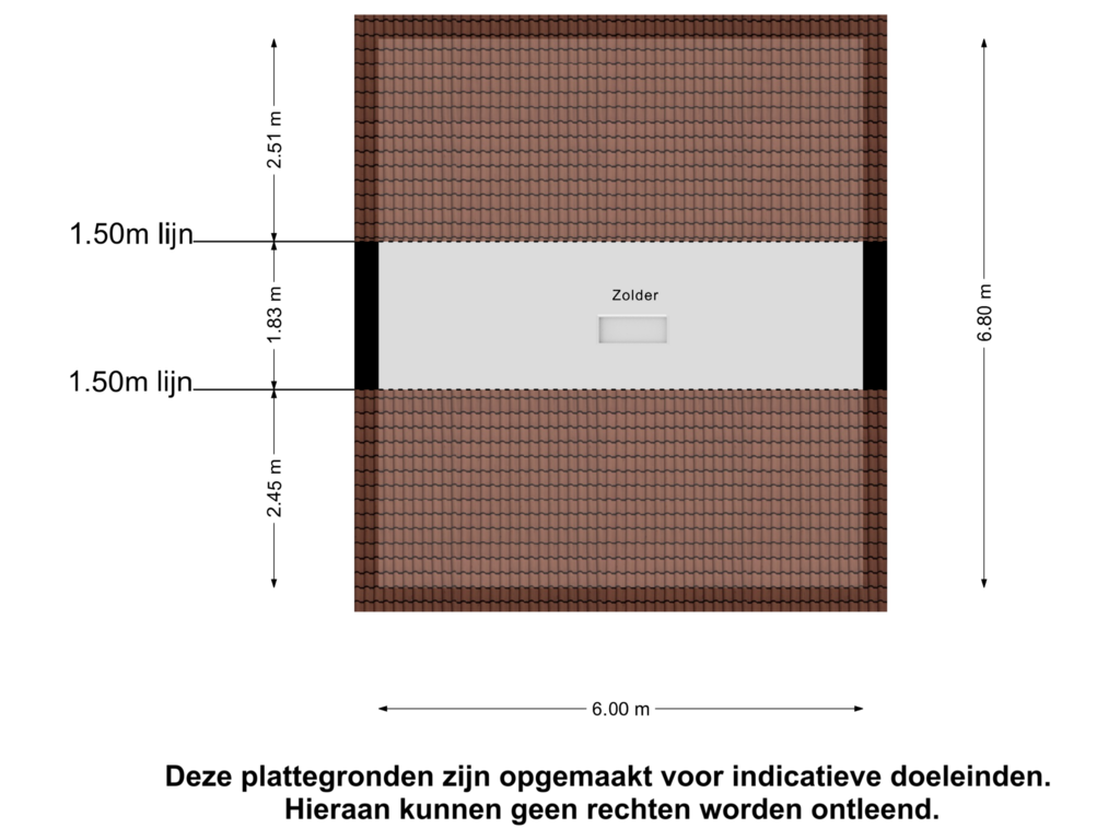 View floorplan of Zolder of Sint Laurentiusstraat 6